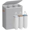 imageSONGMICS Laundry Basket 172 Gal Laundry Hamper Easy Assembly with Lid and Handles Removable Liner 154 x 87 x 295 Inches Cappuccino Beige ULCB810LH01Dove Gray