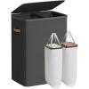 imageSONGMICS Laundry Basket 172 Gal Laundry Hamper Easy Assembly with Lid and Handles Removable Liner 154 x 87 x 295 Inches Cappuccino Beige ULCB810LH01Ink Black
