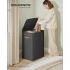 imageSONGMICS Laundry Basket 172 Gal Laundry Hamper Easy Assembly with Lid and Handles Removable Liner 154 x 87 x 295 Inches Cappuccino Beige ULCB810LH01Ink Black