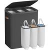 imageSONGMICS Laundry Basket 172 Gal Laundry Hamper Easy Assembly with Lid and Handles Removable Liner 154 x 87 x 295 Inches Cappuccino Beige ULCB810LH01Ink Black