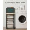 imageSONGMICS Laundry Hamper Laundry Basket with Lid Foldable Storage Basket Bamboo Frame for Bedroom Living Room Oxford Fabric 264 Gal 100 L Ink Black ULCB518BH01Slate Gray