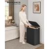 imageSONGMICS Laundry Hamper Laundry Basket with Lid Foldable Storage Basket Bamboo Frame for Bedroom Living Room Oxford Fabric 264 Gal 100 L Ink Black ULCB518BH01Ink Black
