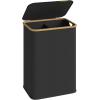 imageSONGMICS Laundry Hamper Laundry Basket with Lid Foldable Storage Basket Bamboo Frame for Bedroom Living Room Oxford Fabric 264 Gal 100 L Ink Black ULCB518BH01Ink Black