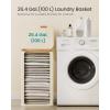 imageSONGMICS Laundry Hamper Laundry Basket with Lid Foldable Storage Basket Bamboo Frame for Bedroom Living Room Oxford Fabric 264 Gal 100 L Ink Black ULCB518BH01Cream White