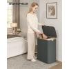 imageSONGMICS Laundry Hamper Laundry Basket with Lid Foldable Storage Basket Bamboo Frame for Bedroom Living Room Oxford Fabric 264 Gal 100 L Ink Black ULCB518BH01Slate Gray