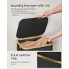 imageSONGMICS Laundry Hamper Laundry Basket with Lid Foldable Storage Basket Bamboo Frame for Bedroom Living Room Oxford Fabric 264 Gal 100 L Ink Black ULCB518BH01Ink Black