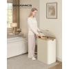 imageSONGMICS Laundry Hamper Laundry Basket with Lid Foldable Storage Basket Bamboo Frame for Bedroom Living Room Oxford Fabric 264 Gal 100 L Ink Black ULCB518BH01Cream White