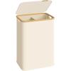 imageSONGMICS Laundry Hamper Laundry Basket with Lid Foldable Storage Basket Bamboo Frame for Bedroom Living Room Oxford Fabric 264 Gal 100 L Ink Black ULCB518BH01Cream White