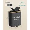 imageSONGMICS Laundry Hamper Laundry Sorter with Lid Storage Basket Bin Removable Liners Bamboo Frame for Bedroom 4 Sections 594 Gallon 225 L Ink Black ULCB534BH01Ink Black