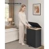 imageSONGMICS Laundry Hamper Laundry Sorter with Lid Storage Basket Bin Removable Liners Bamboo Frame for Bedroom 4 Sections 594 Gallon 225 L Ink Black ULCB534BH01Ink Black
