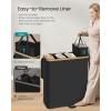 imageSONGMICS Laundry Hamper Laundry Sorter with Lid Storage Basket Bin Removable Liners Bamboo Frame for Bedroom 4 Sections 594 Gallon 225 L Ink Black ULCB534BH01Ink Black