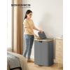 imageSONGMICS Laundry Hamper Laundry Sorter with Lid Storage Basket Bin Removable Liners Bamboo Frame for Bedroom 4 Sections 594 Gallon 225 L Ink Black ULCB534BH01Slate Gray