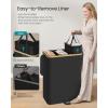imageSONGMICS Laundry Hamper Laundry Sorter with Lid Storage Basket Bin Removable Liners Bamboo Frame for Bedroom 4 Sections 594 Gallon 225 L Ink Black ULCB534BH01Ink Black
