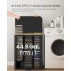 imageSONGMICS Laundry Hamper Laundry Sorter with Lid Storage Basket Bin Removable Liners Bamboo Frame for Bedroom 4 Sections 594 Gallon 225 L Ink Black ULCB534BH01Ink Black