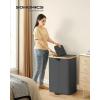 imageSONGMICS Laundry Hamper Laundry Sorter with Lid Storage Basket Bin Removable Liners Bamboo Frame for Bedroom 4 Sections 594 Gallon 225 L Ink Black ULCB534BH01Ink Black