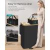 imageSONGMICS Laundry Hamper Laundry Sorter with Lid Storage Basket Bin Removable Liners Bamboo Frame for Bedroom 4 Sections 594 Gallon 225 L Ink Black ULCB534BH01Ink Black