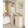 imageSONGMICS Laundry Hamper Laundry Sorter with Lid Storage Basket Bin Removable Liners Bamboo Frame for Bedroom 4 Sections 594 Gallon 225 L Ink Black ULCB534BH01Cream White