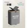 imageSONGMICS Laundry Hamper Laundry Sorter with Lid Storage Basket Bin Removable Liners Bamboo Frame for Bedroom 4 Sections 594 Gallon 225 L Ink Black ULCB534BH01Slate Gray