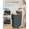 imageSONGMICS Laundry Hamper Laundry Sorter with Lid Storage Basket Bin Removable Liners Bamboo Frame for Bedroom 4 Sections 594 Gallon 225 L Ink Black ULCB534BH01Slate Gray