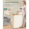 imageSONGMICS Laundry Hamper Laundry Sorter with Lid Storage Basket Bin Removable Liners Bamboo Frame for Bedroom 4 Sections 594 Gallon 225 L Ink Black ULCB534BH01Cream White