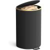 imageSONGMICS Laundry Hamper Laundry Sorter with Lid Storage Basket Bin Removable Liners Bamboo Frame for Bedroom 4 Sections 594 Gallon 225 L Ink Black ULCB534BH01Ink Black