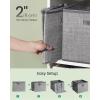 imageSONGMICS Shoe Organizer for Closet Set of 2 Shoe Storage Box with Clear Lid Foldable Fabric Bins Holds 32 Pairs Total Reinforced Handles 165 x 165 x 125 Inches Ink Black ULSP602B01Cattail Gray