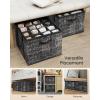imageSONGMICS Shoe Organizer for Closet Set of 2 Shoe Storage Box with Clear Lid Foldable Fabric Bins Holds 32 Pairs Total Reinforced Handles 165 x 165 x 125 Inches Ink Black ULSP602B01Ink Black