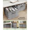 imageSONGMICS Shoe Organizer for Closet Set of 2 Shoe Storage Box with Clear Lid Foldable Fabric Bins Holds 32 Pairs Total Reinforced Handles 165 x 165 x 125 Inches Ink Black ULSP602B01Cattail Gray
