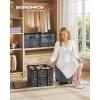 imageSONGMICS Shoe Organizer for Closet Set of 2 Shoe Storage Box with Clear Lid Foldable Fabric Bins Holds 32 Pairs Total Reinforced Handles 165 x 165 x 125 Inches Ink Black ULSP602B01Ink Black