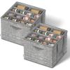 imageSONGMICS Shoe Organizer for Closet Set of 2 Shoe Storage Box with Clear Lid Foldable Fabric Bins Holds 32 Pairs Total Reinforced Handles 165 x 165 x 125 Inches Ink Black ULSP602B01Cattail Gray