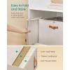 imageSONGMICS Shoe Organizer for Closet Shoe Storage Bin Fits 16 Pairs Fabric Container with Handles and Clear Cover Adjustable Dividers Customizable Cappuccino Beige ULSP555K01Cappuccino Beige