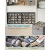 imageSONGMICS Shoe Organizer for Closet Shoe Storage Bin Fits 16 Pairs Fabric Container with Handles and Clear Cover Adjustable Dividers Customizable Cappuccino Beige ULSP555K01Dove Gray