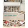 imageSONGMICS Shoe Organizer for Closet Shoe Storage Bin Fits 16 Pairs Fabric Container with Handles and Clear Cover Adjustable Dividers Customizable Cappuccino Beige ULSP555K01Cappuccino Beige