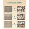 imageSONGMICS Shoe Organizer for Closet Shoe Storage Bin Fits 16 Pairs Fabric Container with Handles and Clear Cover Adjustable Dividers Customizable Cappuccino Beige ULSP555K01Cappuccino Beige