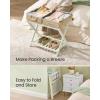 imageSONGMICS Solid Wood Luggage Racks Set of 2 No Assembly Required Foldable Suitcase Stand Luggage Holder with Storage Shelf for Guest Room Hotel Bedroom Coffee Brown URLR021K01Cream White