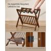 imageSONGMICS Solid Wood Luggage Racks Set of 2 No Assembly Required Foldable Suitcase Stand Luggage Holder with Storage Shelf for Guest Room Hotel Bedroom Coffee Brown URLR021K01Coffee Brown