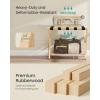 imageSONGMICS Solid Wood Luggage Racks Set of 2 No Assembly Required Foldable Suitcase Stand Luggage Holder with Storage Shelf for Guest Room Hotel Bedroom Coffee Brown URLR021K01Nature Beige