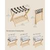 imageSONGMICS Solid Wood Luggage Racks Set of 2 No Assembly Required Foldable Suitcase Stand Luggage Holder with Storage Shelf for Guest Room Hotel Bedroom Coffee Brown URLR021K01Nature Beige