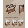 imageSONGMICS Solid Wood Luggage Racks Set of 2 No Assembly Required Foldable Suitcase Stand Luggage Holder with Storage Shelf for Guest Room Hotel Bedroom Coffee Brown URLR021K01Coffee Brown