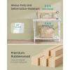 imageSONGMICS Solid Wood Luggage Racks Set of 2 No Assembly Required Foldable Suitcase Stand Luggage Holder with Storage Shelf for Guest Room Hotel Bedroom Coffee Brown URLR021K01Cloud White