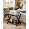 imageSONGMICS Solid Wood Luggage Racks Set of 2 No Assembly Required Foldable Suitcase Stand Luggage Holder with Storage Shelf for Guest Room Hotel Bedroom Coffee Brown URLR021K01Ink Black