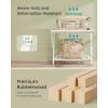imageSONGMICS Solid Wood Luggage Racks Set of 2 No Assembly Required Foldable Suitcase Stand Luggage Holder with Storage Shelf for Guest Room Hotel Bedroom Coffee Brown URLR021K01Cream White