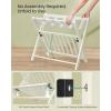 imageSONGMICS Solid Wood Luggage Racks Set of 2 No Assembly Required Foldable Suitcase Stand Luggage Holder with Storage Shelf for Guest Room Hotel Bedroom Coffee Brown URLR021K01Cream White