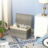 imageSONGMICS Storage Basket with Lid Woven Blanket Storage Bin with Handles Foldable Removable Liner Metal Frame for Bedroom Laundry Room 92 Gallons 35 L Natural URST040YE01Gray