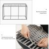 imageSONGMICS Storage Basket with Lid Woven Blanket Storage Bin with Handles Foldable Removable Liner Metal Frame for Bedroom Laundry Room 92 Gallons 35 L Natural URST040YE01Gray