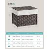 imageSONGMICS Storage Basket with Lid Woven Blanket Storage Bin with Handles Foldable Removable Liner Metal Frame for Bedroom Laundry Room 92 Gallons 35 L Natural URST040YE01Brown
