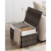 imageSONGMICS Storage Basket with Lid Woven Blanket Storage Bin with Handles Foldable Removable Liner Metal Frame for Bedroom Laundry Room 92 Gallons 35 L Natural URST040YE01Brown