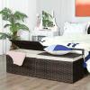 imageSONGMICS Storage Basket with Lid Woven Blanket Storage Bin with Handles Foldable Removable Liner Metal Frame for Bedroom Laundry Room 92 Gallons 35 L Natural URST040YE01Brown