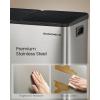 imageSONGMICS Trash Can 2 x 8 Gallon 2 x 30 L DualCompartment Garbage Can with SoftClose Lid Pedal and Inner Buckets Stainless Steel Includes 15 Liner Bags Matte White ULTB741W01Silver