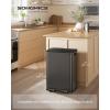 imageSONGMICS Trash Can 2 x 8 Gallon 2 x 30 L DualCompartment Garbage Can with SoftClose Lid Pedal and Inner Buckets Stainless Steel Includes 15 Liner Bags Matte White ULTB741W01Slate Gray